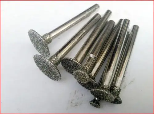 粗砂 金刚石磨头电磨机磨头 雕刻 刻字磨头6mm柄斜丁头型电磨头