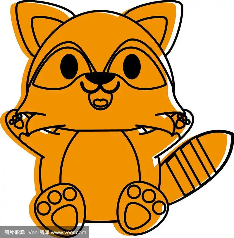 浣熊可爱的卡通动物形象