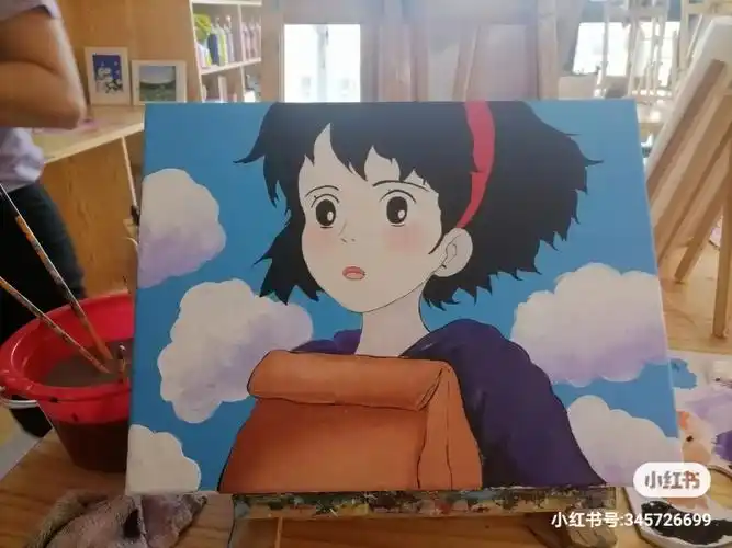 画画  #动漫手绘  #宫崎骏魔 女宅急便 #宅家自拍  #油画  #绘画聊