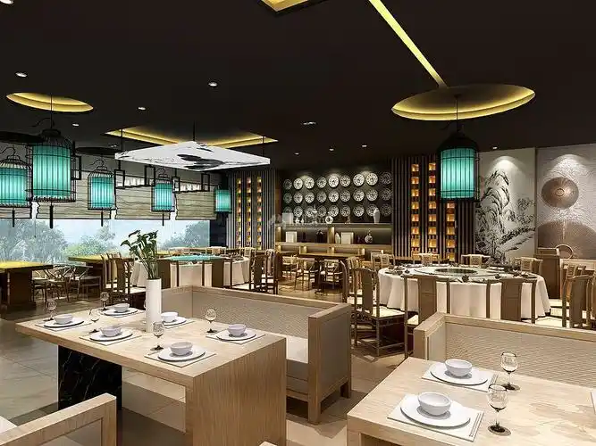 舒氏家宴中餐厅之大厅整体装修效果图