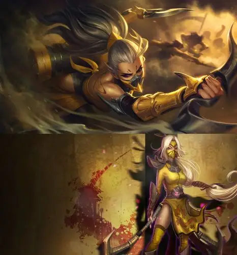 lol新版阿卡丽皮肤原画对比,变丑了还是变美了?绯红要变限定?