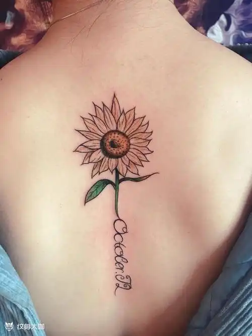 向日葵_纹身图案手稿图片_李海龙的纹身作品集