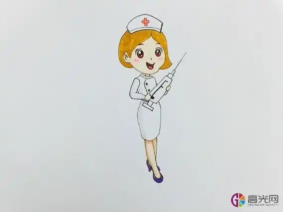 护士打针怎么画简笔画