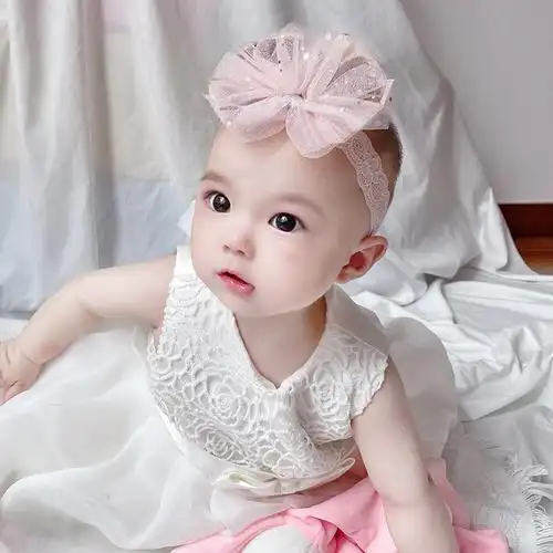 婴儿发带公主婴幼儿护卤门帽韩国潮妞大蝴蝶结女宝宝可爱萌发带