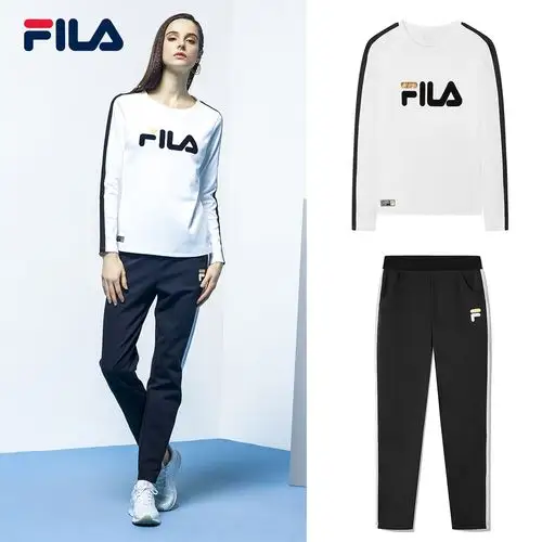 套装女休闲运动服_fila斐乐女套装2018秋季新款休闲运动简约大方针织