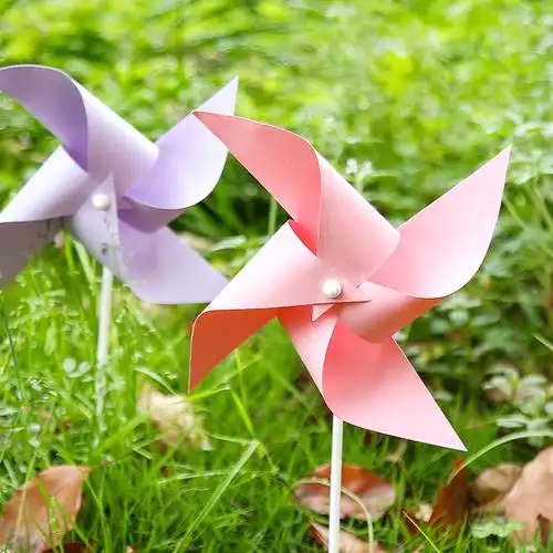 风车diy手工材料幼儿园创意制作涂鸦小风车儿童风车