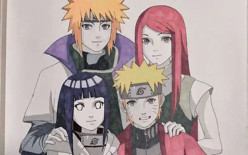 手绘,鸣人全家福