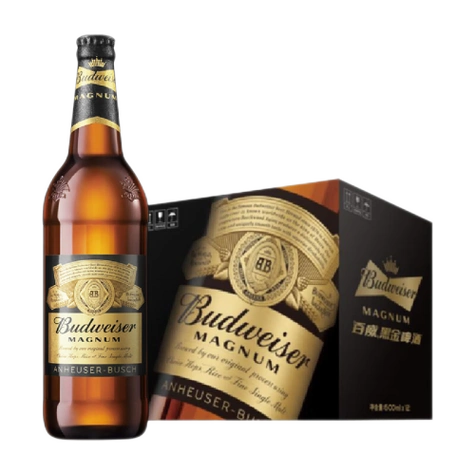 百威黑金 经典醇正 高麦芽度精酿 美式拉格 啤酒百威黑金 600ml*12瓶