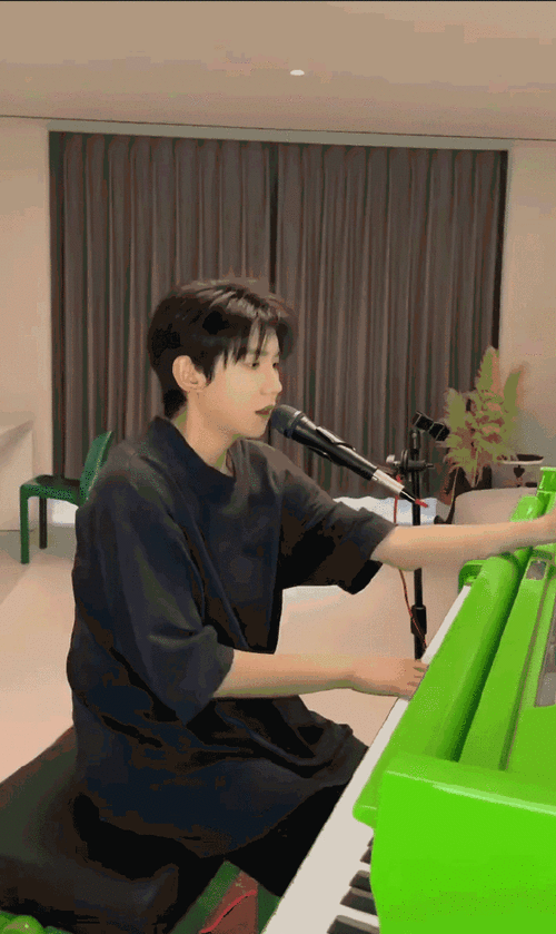 王源钢琴弹唱thewrongthings#今天是钢琴王子源93all black造型