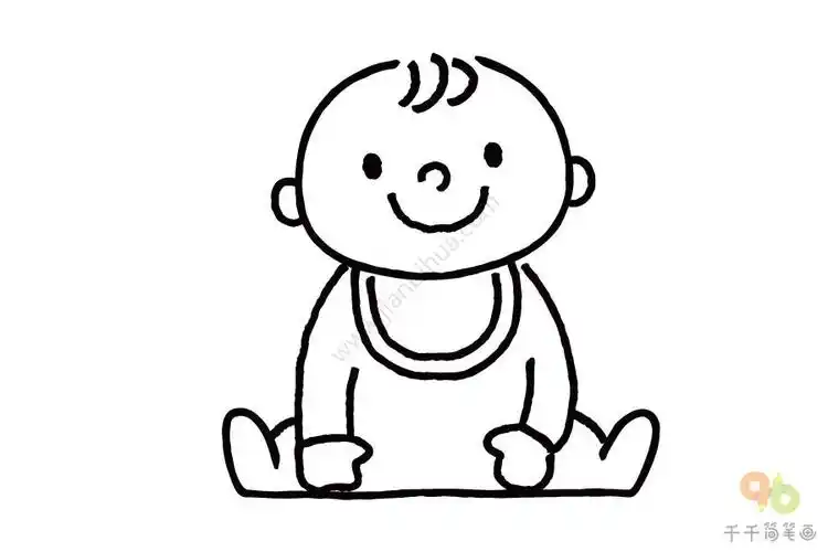乖坐的宝宝简笔画_小朋友简笔画