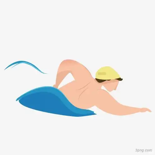 游泳矢量插画png素材透明免抠图片-卡通手绘
