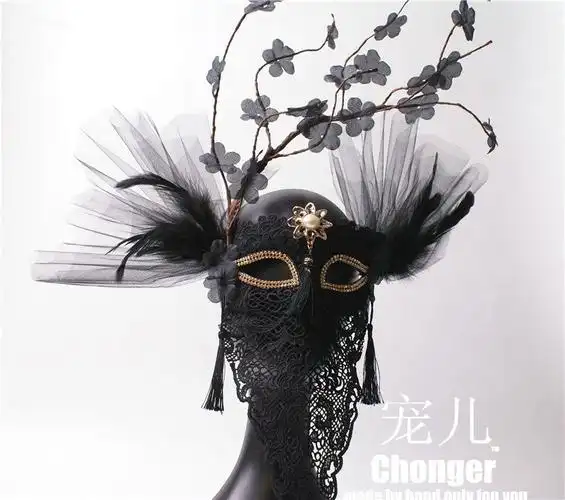 一折面具女全脸_蒙面唱将面具夸张舞台蒙面歌王假面酒吧蒙面歌手演唱