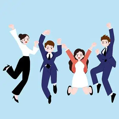 扁平商务团队人物手绘素材