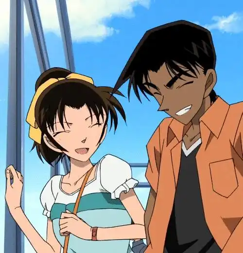 远山和叶gif服部平次gif开心gif大笑gif动漫gif名侦探柯南gif