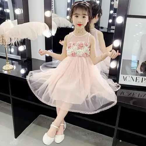 公主8岁洋气夏天小孩裙子纱裙儿童短袖夏装连衣裙