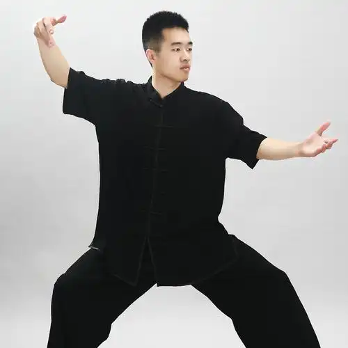 太极服夏季男 短袖女春季太极拳服装中老年晨练武术练功服表演服