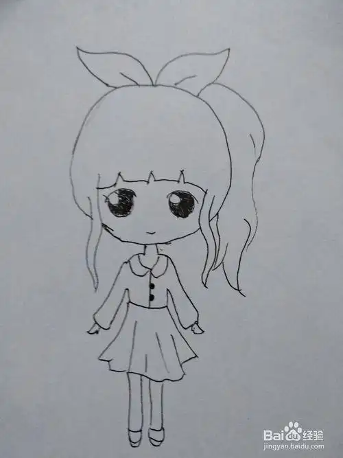 简单的简笔画女孩