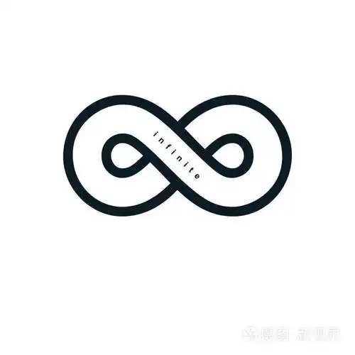 白色背景上无穷大的无穷循环符号