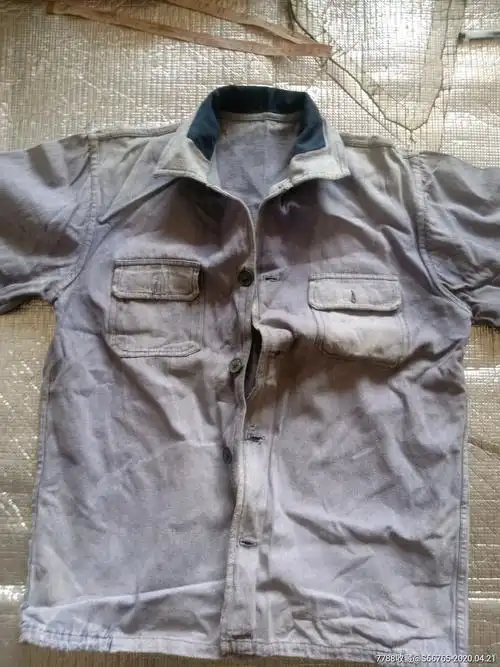 怀旧老补丁劳动布上衣