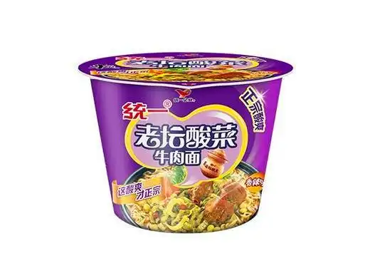 统一老坛酸菜牛肉面120g桶装09010032