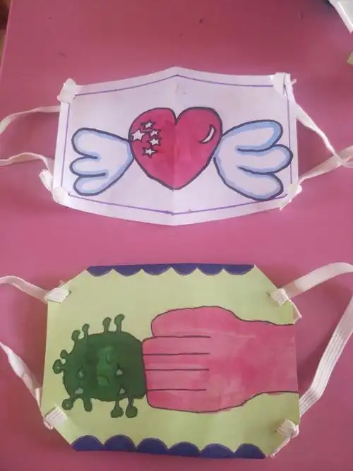 一年级网课《设计口罩》作品