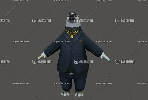 卡通 北极熊老大 保镖  疯狂动物城  动画角色