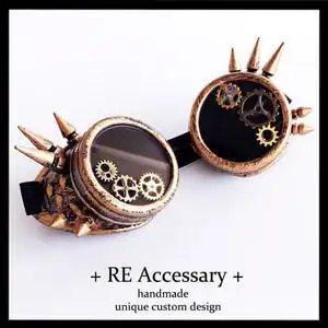 机械朋克蒸汽柳钉护目镜 齿轮眼镜哥特lolita配饰万圣节装饰