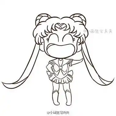 美少女战士简笔画教程美少女战士q版萌简笔画动漫人物简笔画教程美