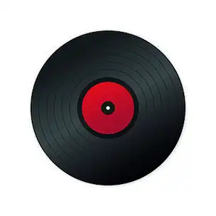 带有封面样机的逼真黑胶唱片.迪斯科派对.复古设计.矢量股票插图.