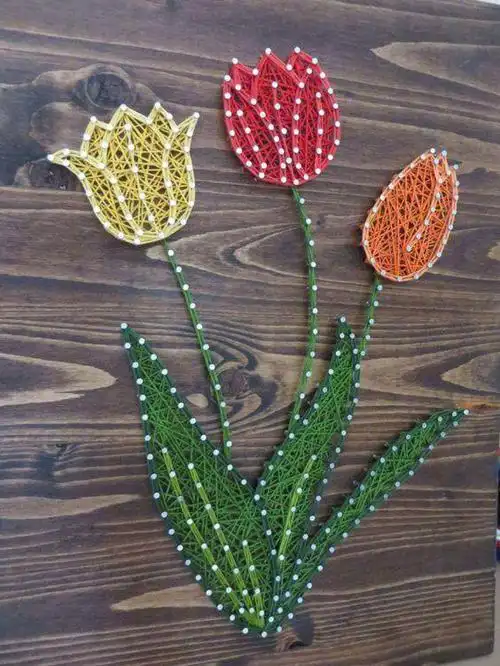 钉子绕线画—郁金香