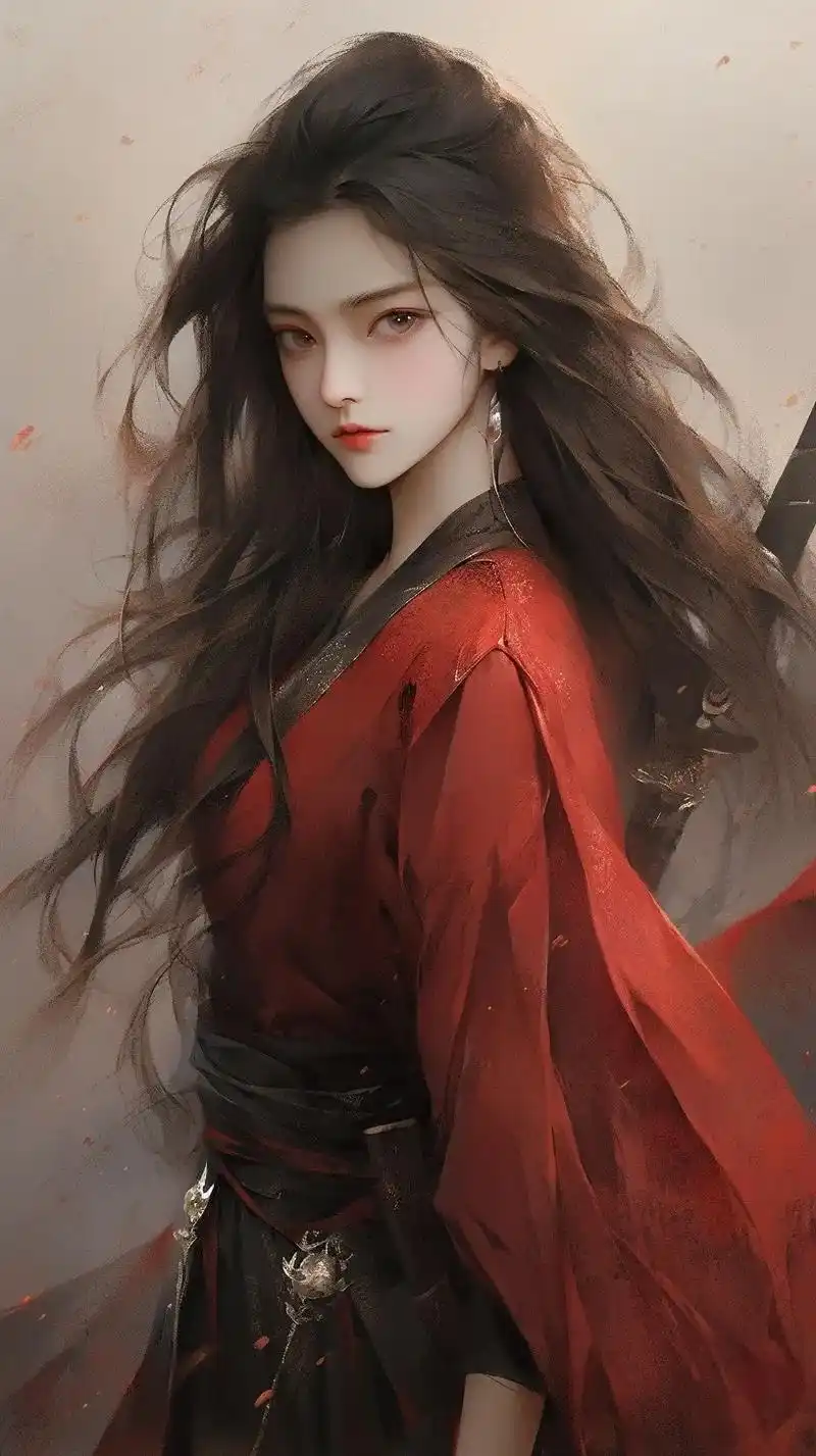 红衣佳人白衣友,朝与同歌暮同酒.#古风头像 #国风古韵 #红 - 抖音