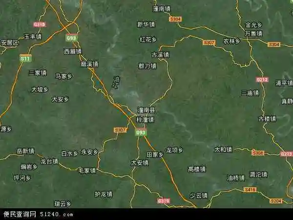 中国重庆市潼南县地图(卫星地图)