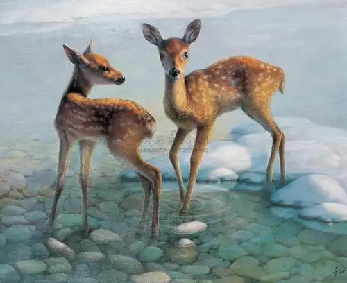 01312007年作小鹿布面油画