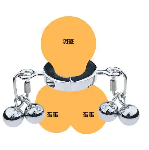 【保密发货】男用不锈钢负重环阴茎束缚器sm蛋蛋吊坠调
