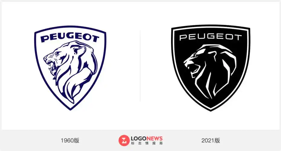 汽车品牌logo优化——雄狮咆哮归来-标致汽车peugeot换新标!