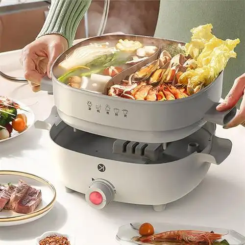 利仁鸳鸯电火锅锅家用多功能一体锅电锅