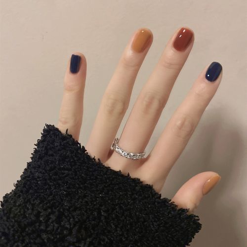 warm nails的优惠券大全—纯色跳色美甲假指甲贴片 新款焦糖显白手工