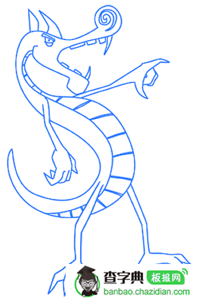 如何画卡通恶龙 卡通恶龙简笔画步骤图