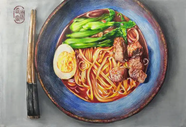 彩铅牛肉面