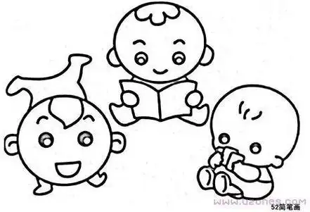 我的成长婴儿简笔画