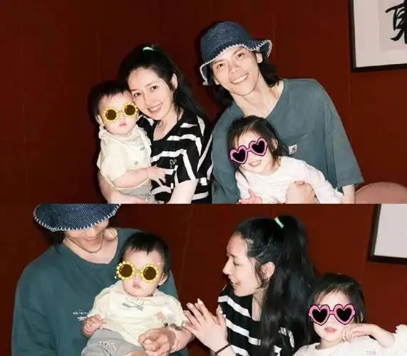 向佐晒一家四口全家福黄渤在《热烈》活动现场跳王心凌的《honey》