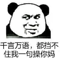 千言万语,都挡不住我一句操你妈!(熊猫人)