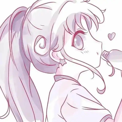 粉色系手绘精致少女头像,卡通头像图片-回车桌面