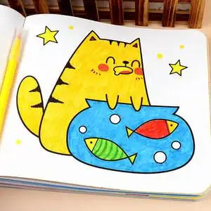 儿童画画教材阶梯涂色画全套6本2-3-4-5岁宝宝学画画书益智涂鸦少儿