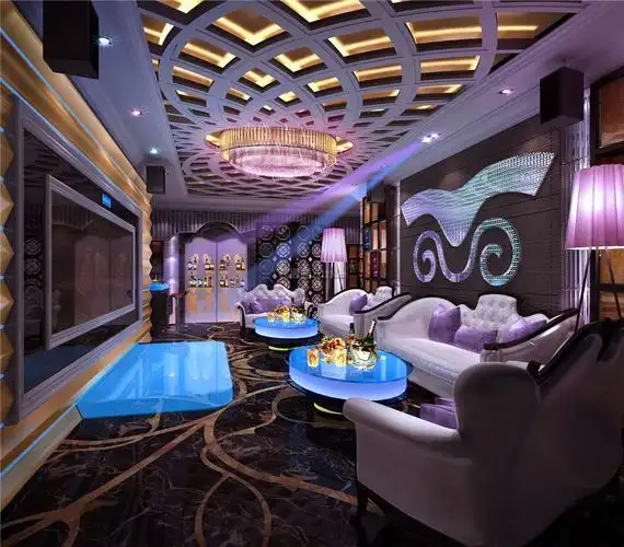 现代风格4000平米ktv包厢圆茶几装修效果图