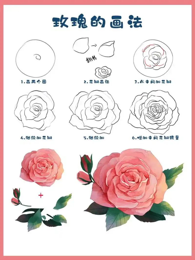 零基础学画画丨玫瑰花的进阶画法97 93绘制软件:photoshop 2020