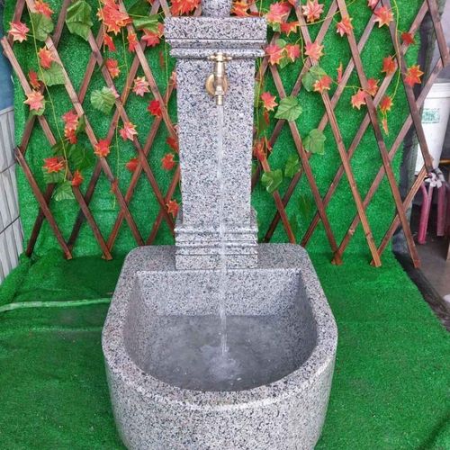 石雕大理石拖把池户外洗手盆雕刻庭院别墅石头水池老石槽流水摆件