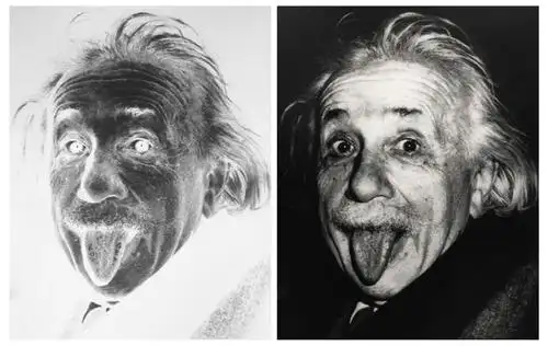 肖像-albert einstein-2/素描,摄影/纸上素描,8 x 10英寸黑白大