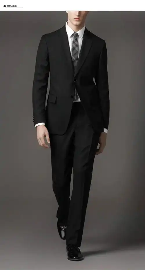 啄木鸟春秋冬季西服套装男士双开叉修身韩版西装新郎伴郎结婚礼服开双