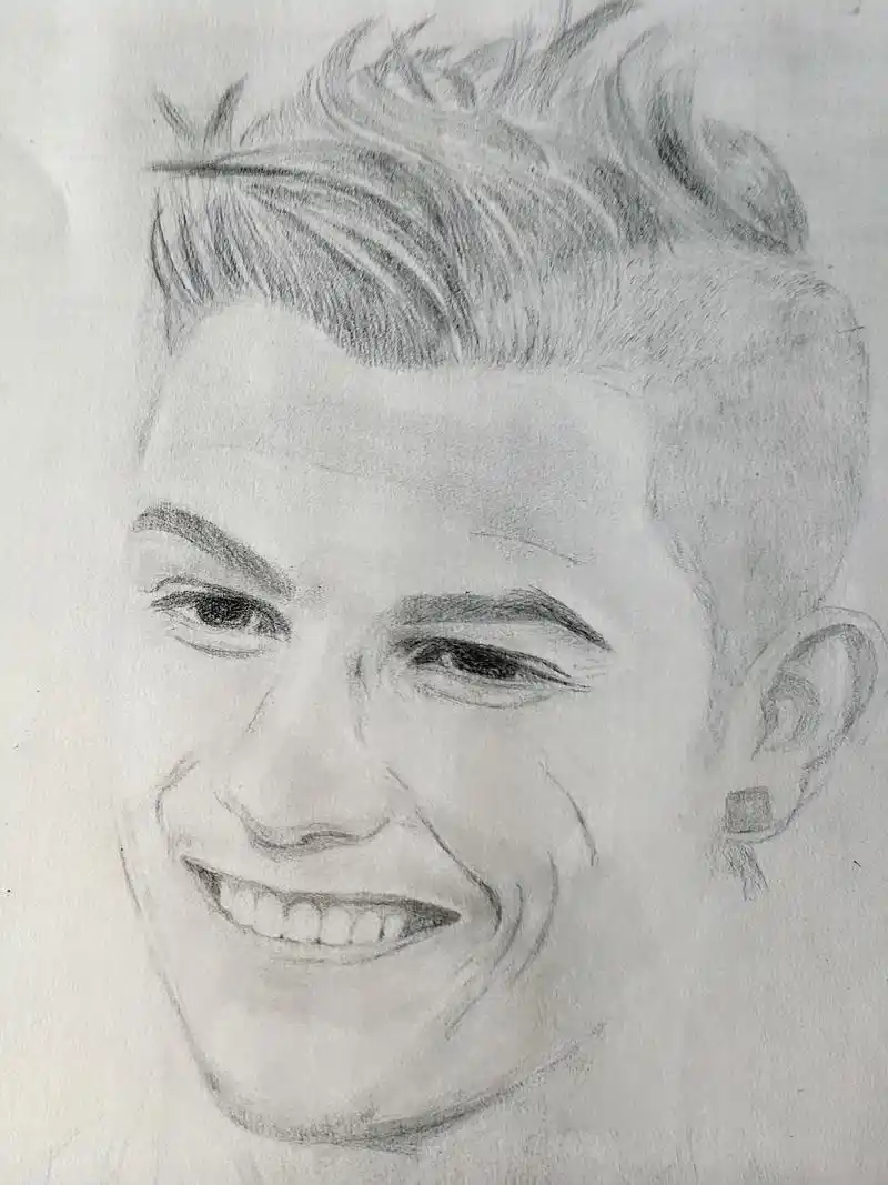 确实有点儿帅气——c罗素描步骤